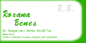 roxana benes business card